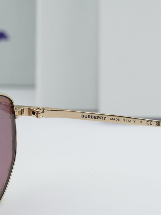 Burberry BE3169 11091A Oval Sunglasses - Gold/Violet